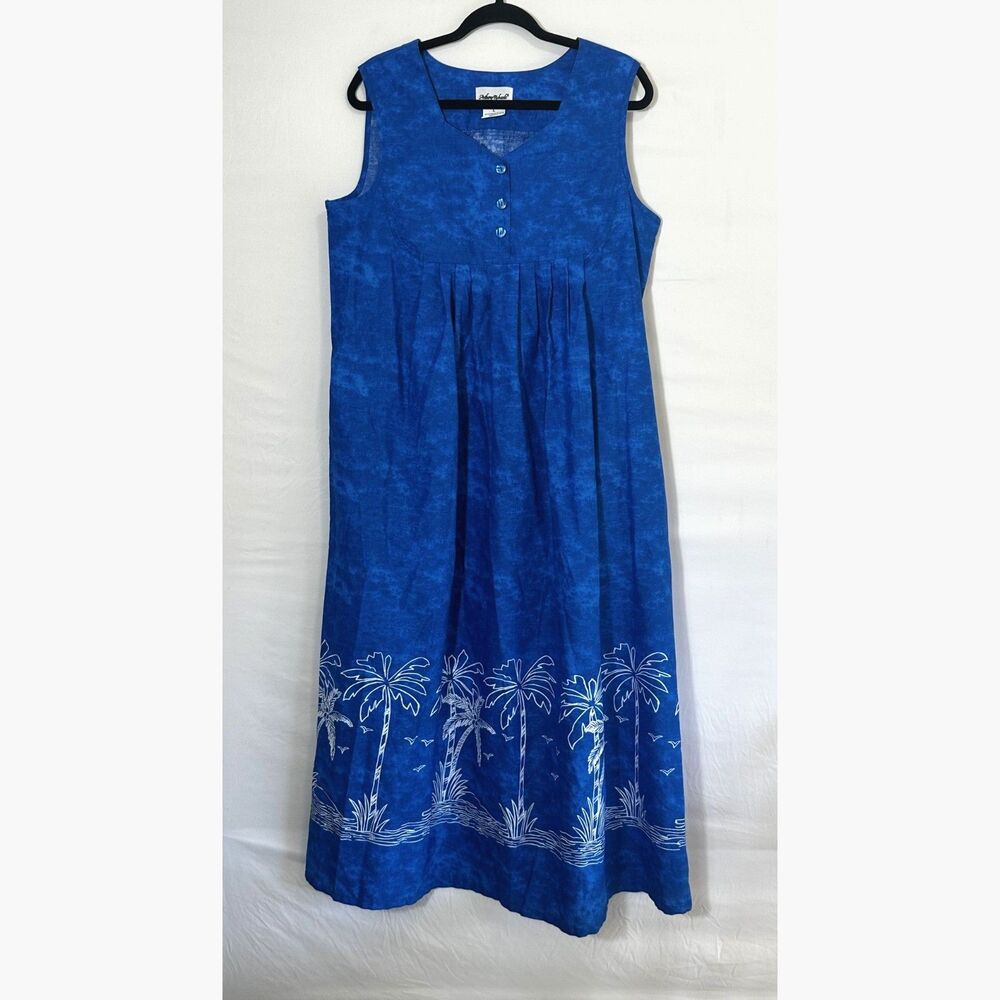 Anthony Richards Women's Sleeveless Maxi Dress Muumuu Hawaiian Print Size L